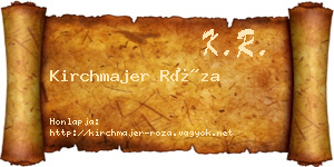 Kirchmajer Róza névjegykártya
